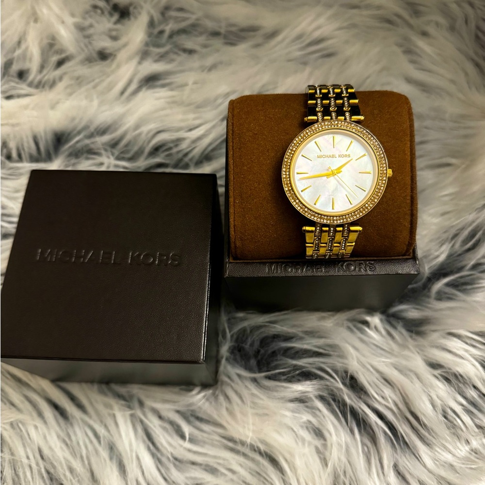 Michael Kors Gold-Tone Watch with Crystal Accents